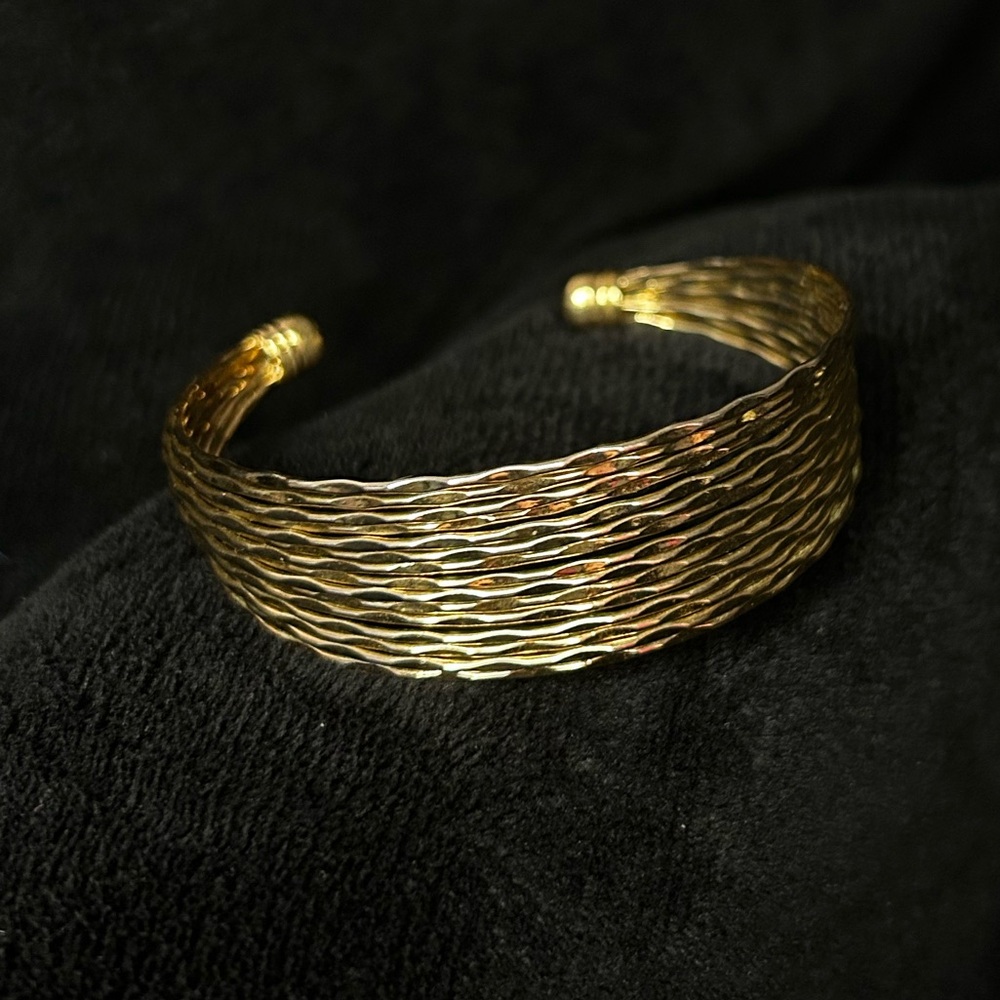 Gold Textured Cuff Bracelet